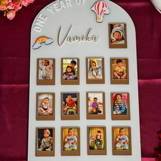 Arch Baby Photo Board Ice Blue,Maroon,Beige